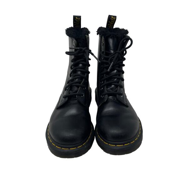 Women's Dr. Martens 1460 Serena Faux Fur Lined Lace Up Boots - Black - Size 6 - Picture 5 of 9